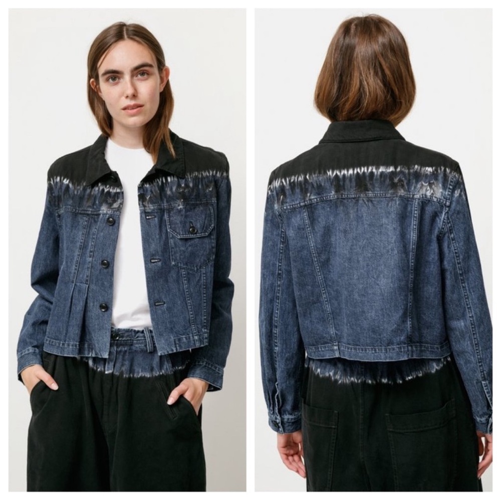 Y’s Yohji Yamamoto Reverse Tie Dye Denim Blue Jacket